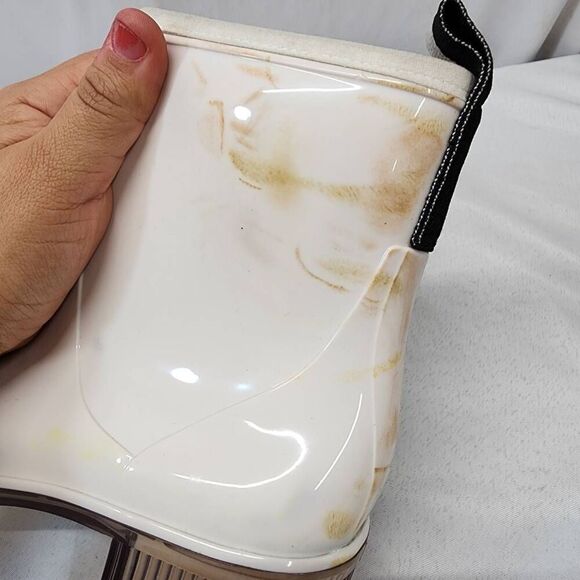 Kate Spade Puddle Rain Booties Women’s 9 White Rubber Round Toe - Picture 8 of 12